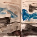 playa de tazacorte 3, aquarell, 15x42cm